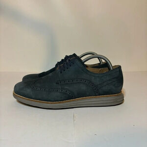 Cole Haan Original Grand Wingtip Navy Suede Lace Oxford Shoes C26473 Mens Sz 9 M